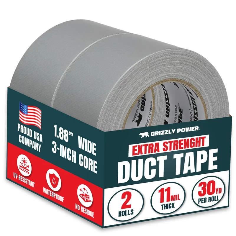 Grizzly Power Silver Duct Tape — 2-Pack