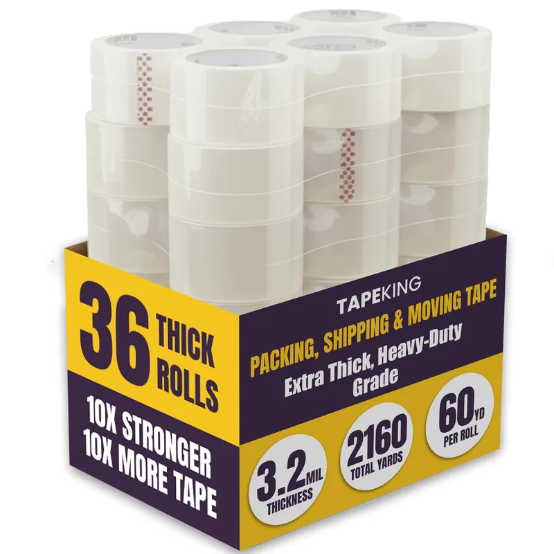 Tape King Clear Packing Tape Ultra Thick | 60 Yards Per Roll (36 Rolls) | 2 Inch Wide Heavy Duty Packing Tape 3.2mil Strong Adhesive for Moving Boxes, Shipping Cartons & Sealing (2160 Yards) — image 1