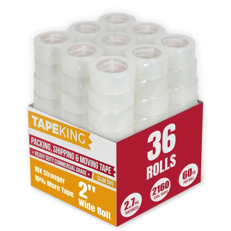 Tape King Clear Packing Tape (36 Rolls) | 60 Yards Per Roll Heavy Duty Packing Tape 2.7mil Strong Adhesive for Moving Boxes, Shipping Cartons, Office Use, Storage & Wrapping (2160 Yard) — image 1