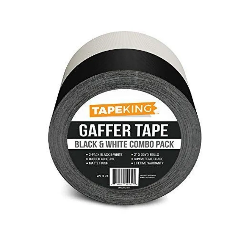 Tape King Gaffers Tape (Black & White) | 2 Inch Wide x 30 Yards Per Roll (180 Ft) Pro Gaff Tape | Durable Cloth Matte Black Tape with Strong Rubber Adhesive for Events, Cables, and Decorations (2 Pcs) — image 2