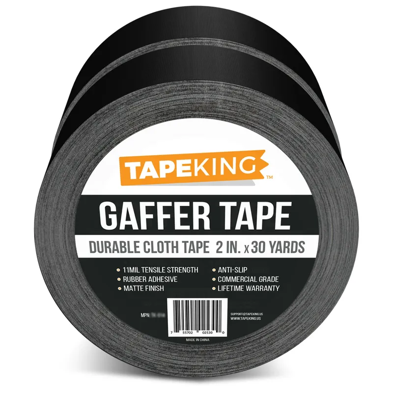 Tape King Gaffers Tape (Black) | 2 Inch Wide x 30 Yards Per Roll (180 Ft) Pro Gaff Tape | Durable Cloth Matte Black Tape with Strong Rubber Adhesive for Events, Cables, and Decorations (2 Pcs) — image 2