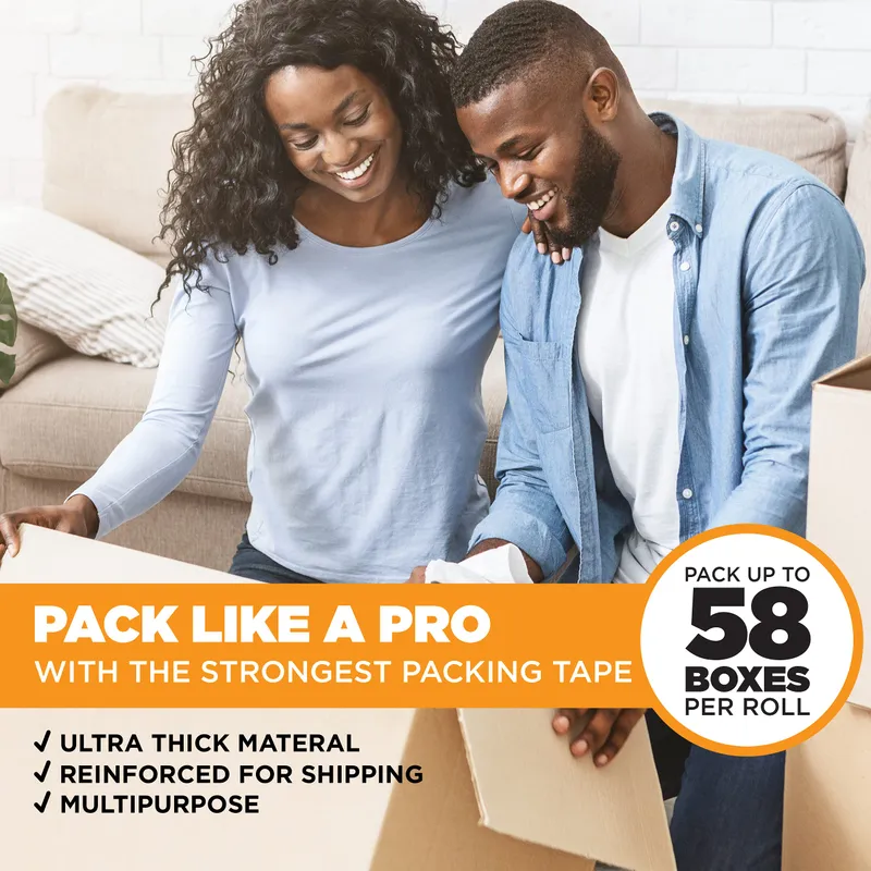 Tape King Clear Packing Tape | 110 Yards Per Roll (36 Rolls) | 1.88 Inch Wide Heavy Duty Packing Tape 2.7mil Strong Adhesive for Moving Boxes, Shipping Cartons, Office Use, Storage (3960 Yards) — image 2