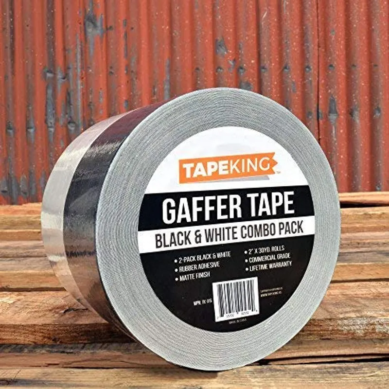 Tape King Gaffers Tape (Black & White) | 2 Inch Wide x 30 Yards Per Roll (180 Ft) Pro Gaff Tape | Durable Cloth Matte Black Tape with Strong Rubber Adhesive for Events, Cables, and Decorations (2 Pcs) — image 3