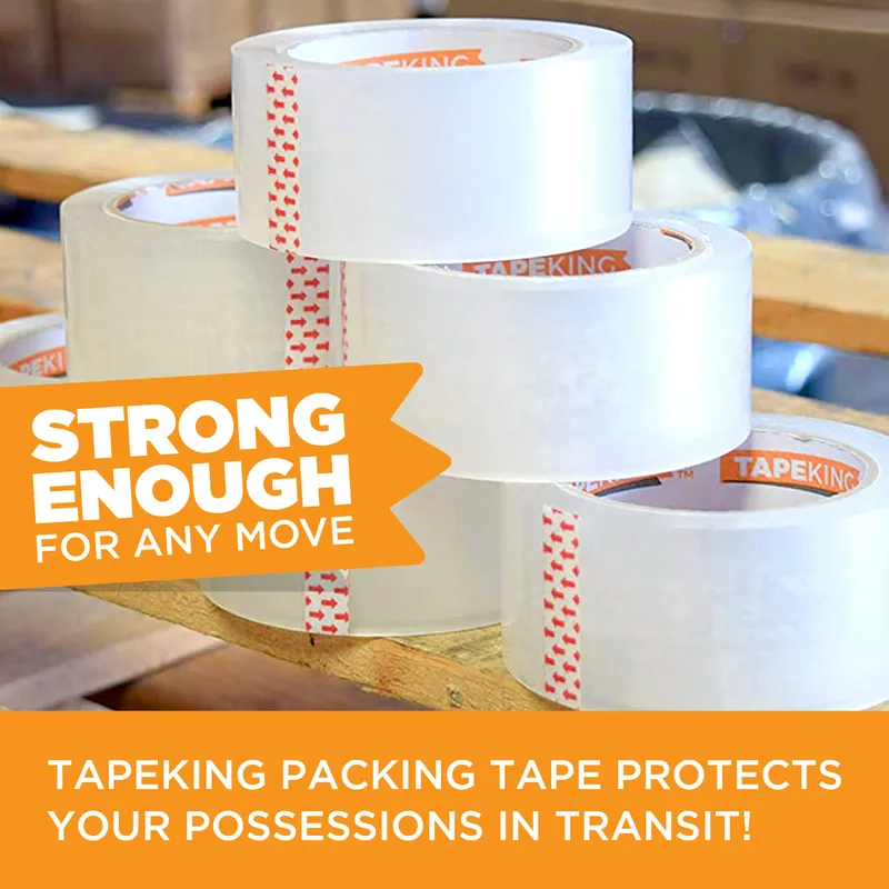 Tape King Packing Tape Rolls – Thick, Clear, Adhesive Strip Shipping Tapes - Box of 12, 60 Yards Heavy Duty Industrial Roll for Sealing Boxes, Moving & Shipping Packages – Office, Packaging — image 3