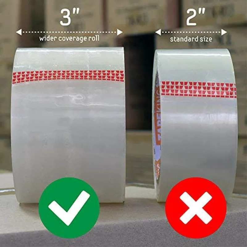 Tape King Clear Packing Tape 3 Inch Wide (2.7mil Thick) - 60 Yards Per Refill Roll (Pack of 6 Rolls) - Strong Sealing Adhesive Industrial Depot Tapes for Moving, Packaging, Shipping, Office & Storage — image 4